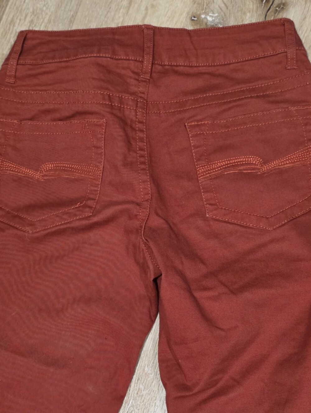 Faded Glory Rust Capri Pants Cuffed Hem Size 4 Cotton Stretch - Picture 8 of 8